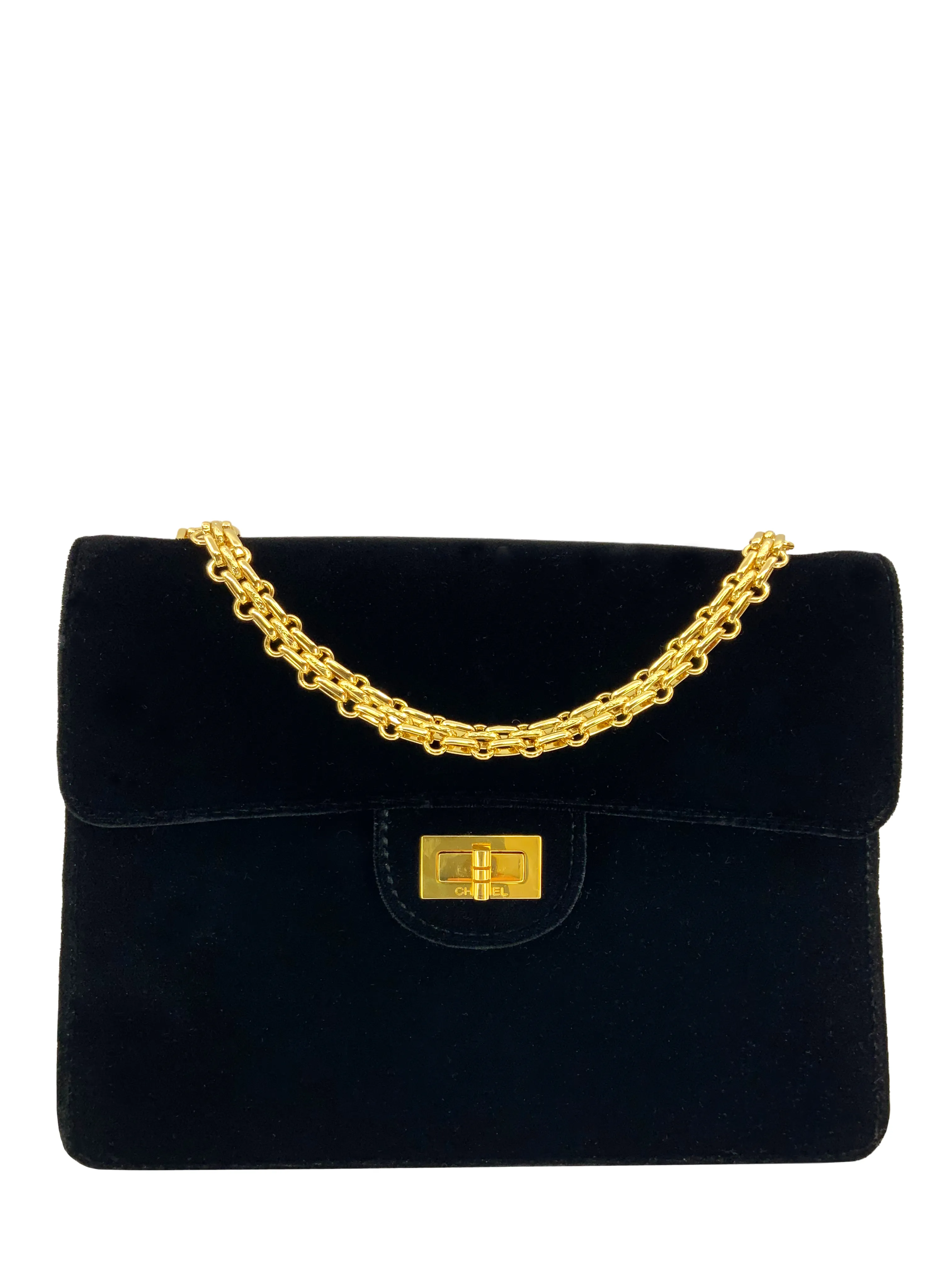 CHANEL Vintage Velvet Mademoiselle Classic Single Flap Bag