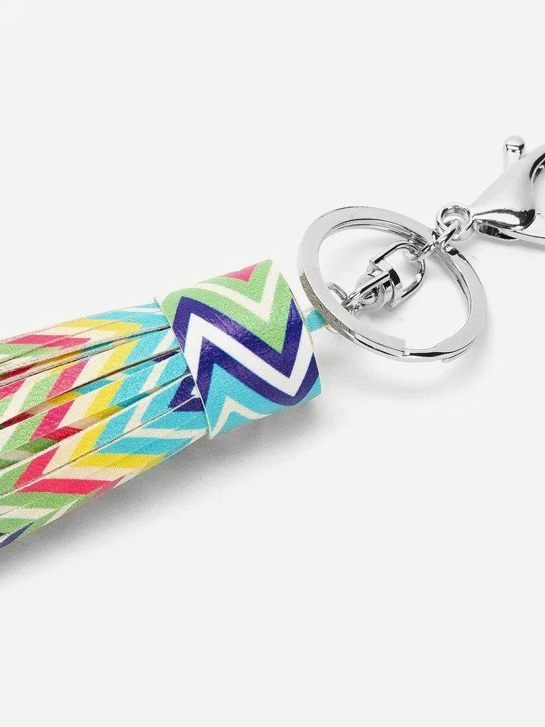 Chevron Tassel Keychain