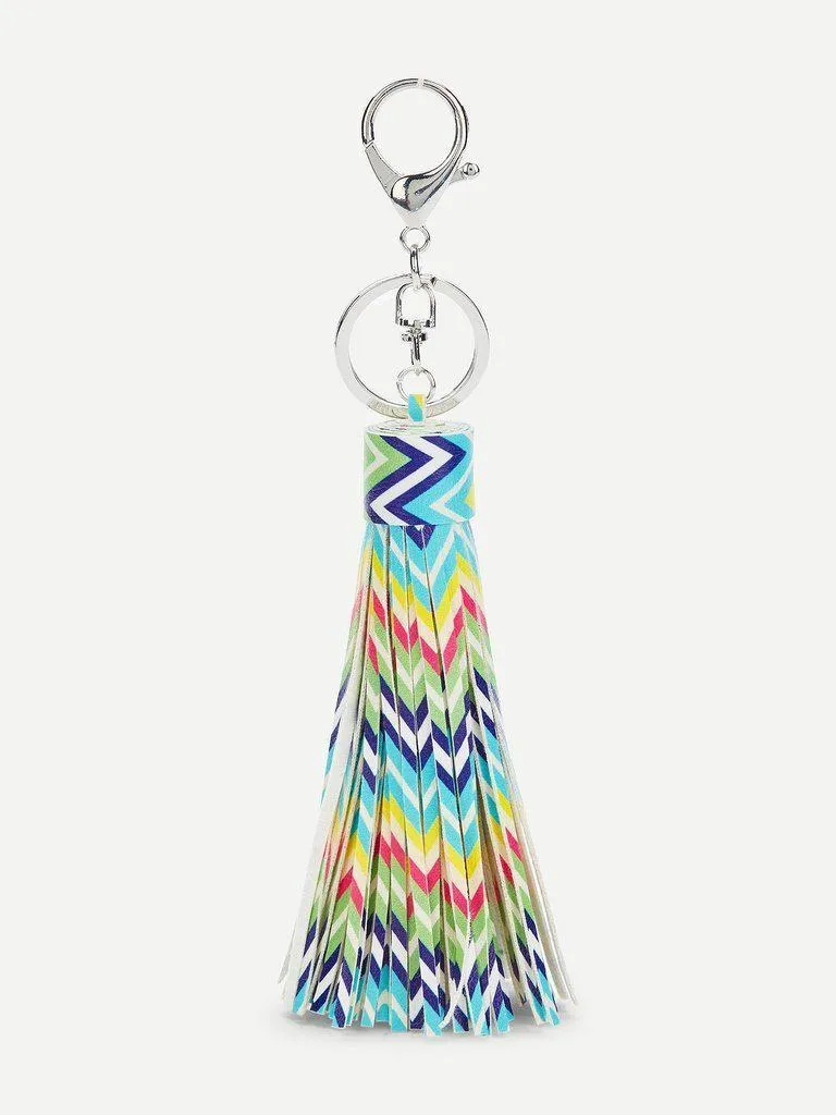 Chevron Tassel Keychain