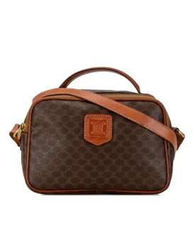 Coated Canvas Satchel with Leather Trim