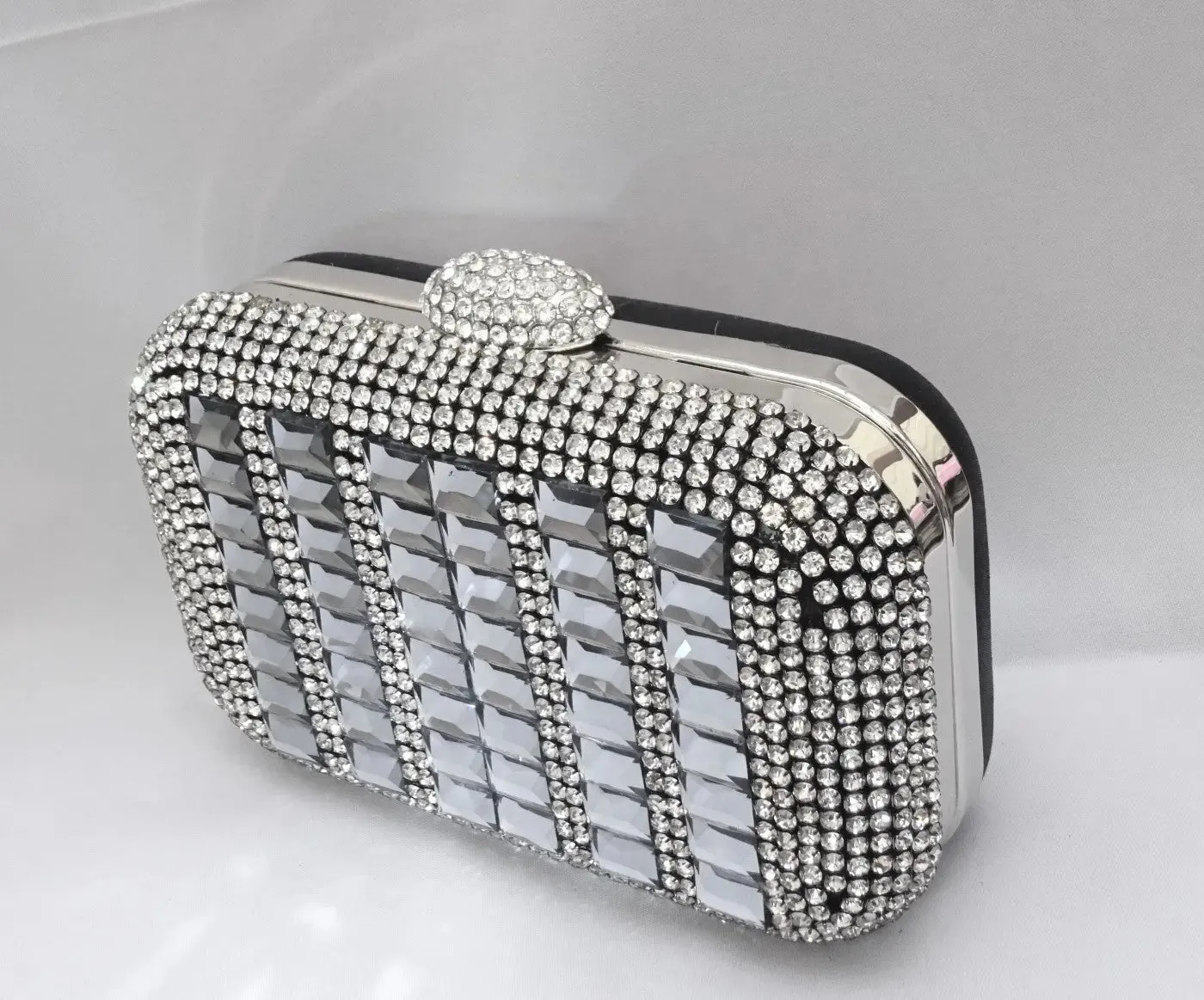 Crystal Black Evening Party Cocktail Clutch Purse handbag