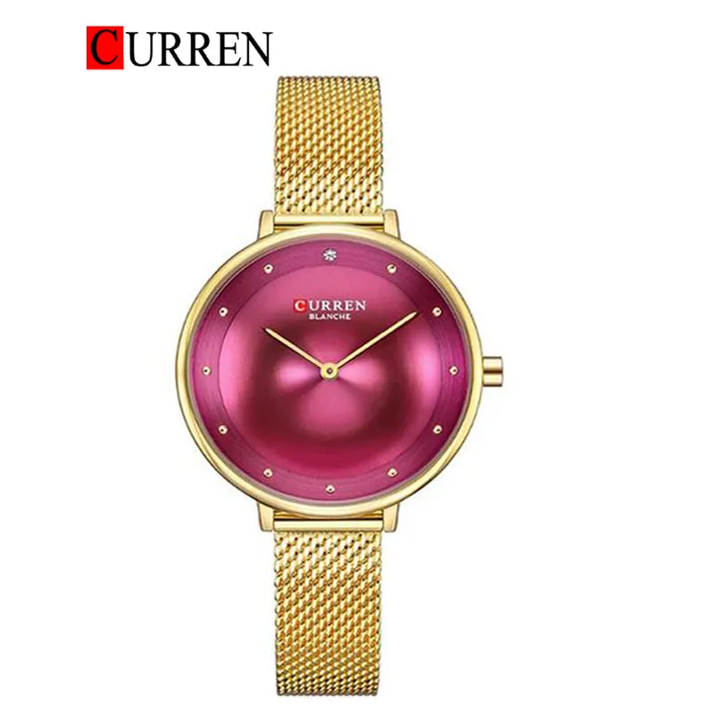 CURREN Original Brand Mesh Band Wrist Watch For Women With Brand (Box & Bag)-9029