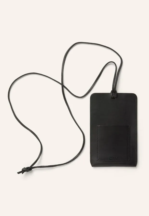 Del'Ep Leather Phone Carrier Black