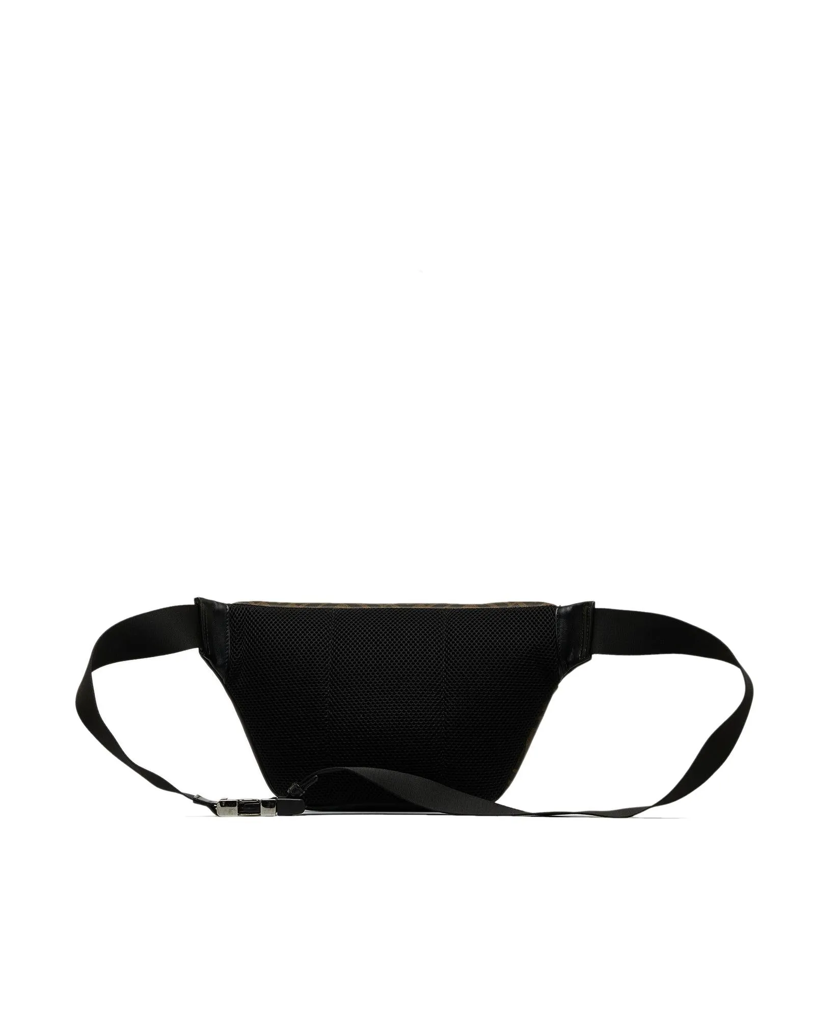 Diagonal Coated Canvas Belt Bag with Zip Closure