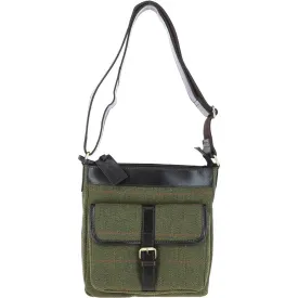 Doug Leather/Tweed Cross Body Bag - LOVAT (5433/22)