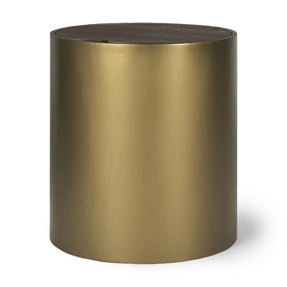 Eclipse End Side Table Gold Metal | Brown Wood