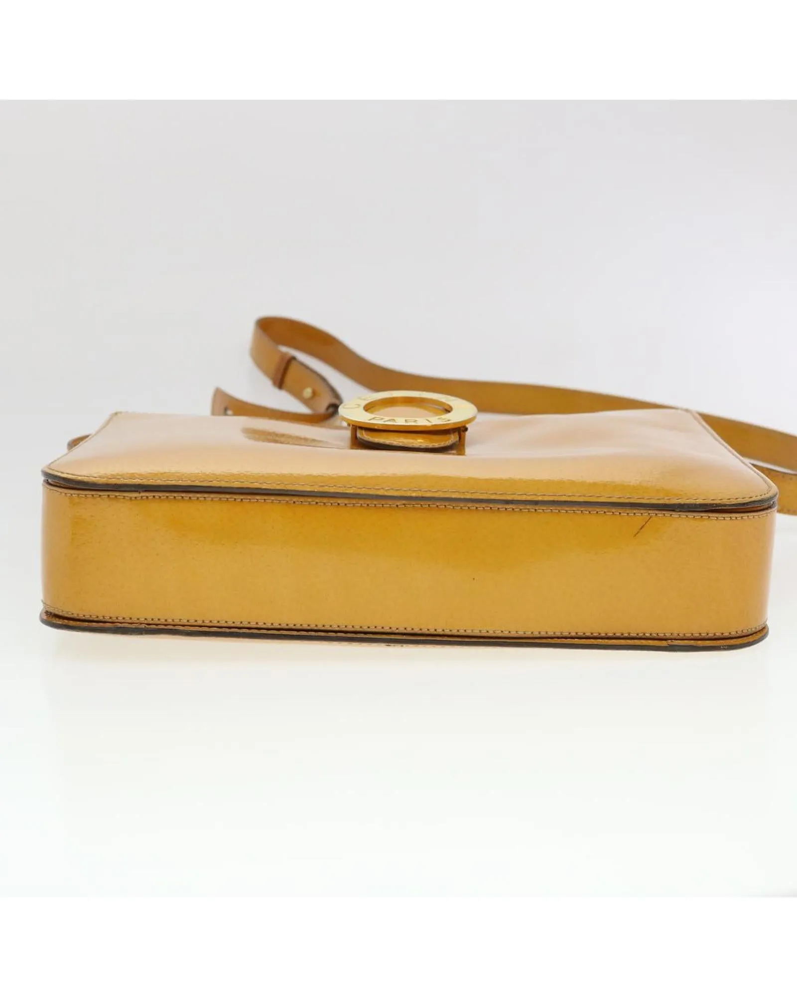 Enamel Yellow Shoulder Bag by Celine