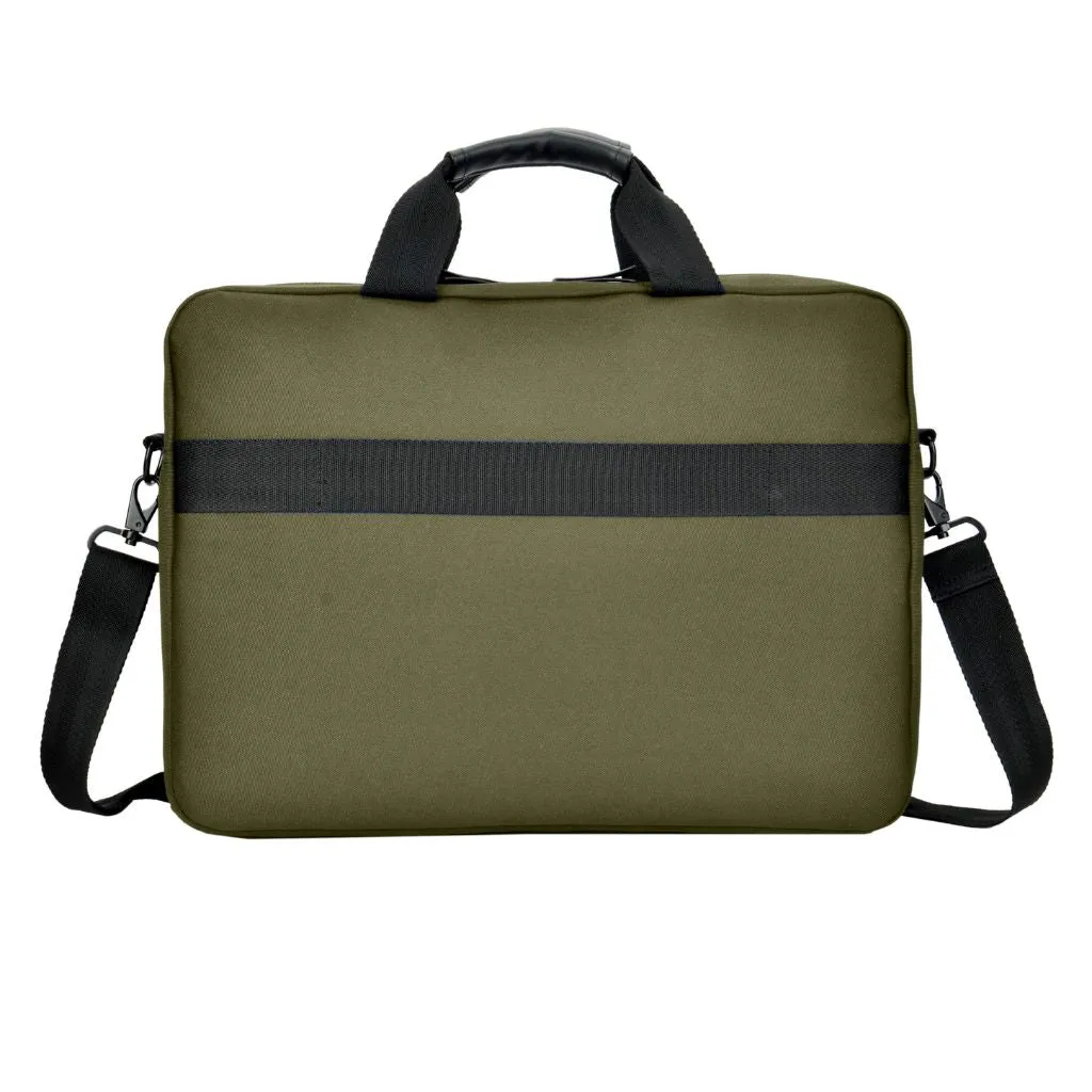 Evol 15.6″ Laptop Brief Shoulder Bag - Recycled Material - Olive