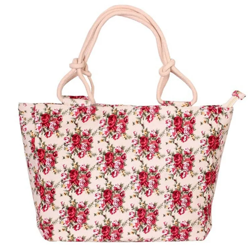 Fashion Casual Flower Printing Canvas Graffiti Tote