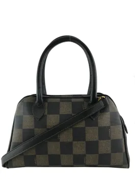 Fendi Checkered Coated Canvas Satchel with Strap