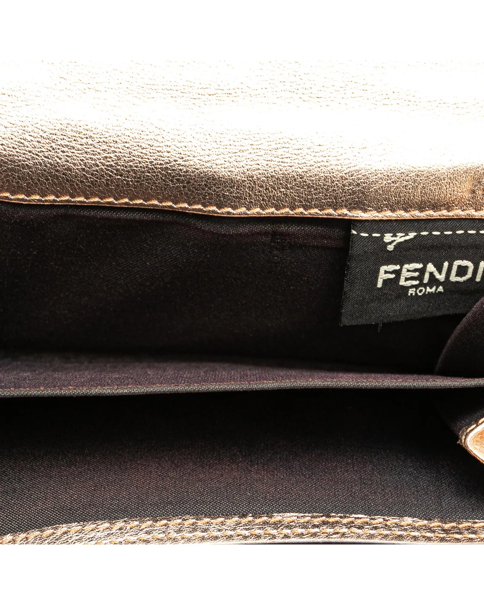 Fendi Roma FF Motif Leather Wallet in Gold