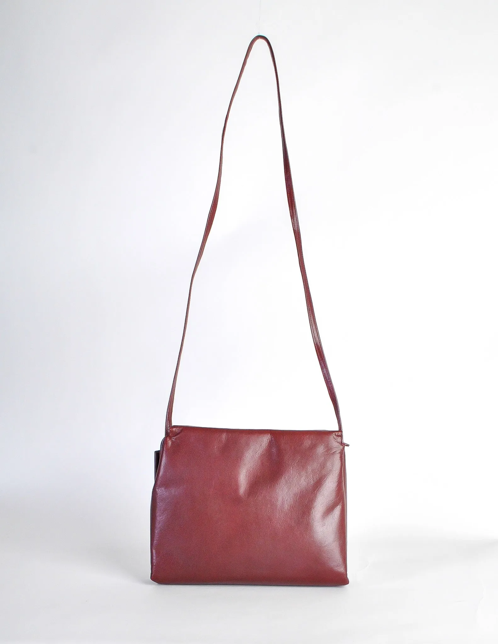 Fendi Vintage Burgundy Leather Bow Front Bag