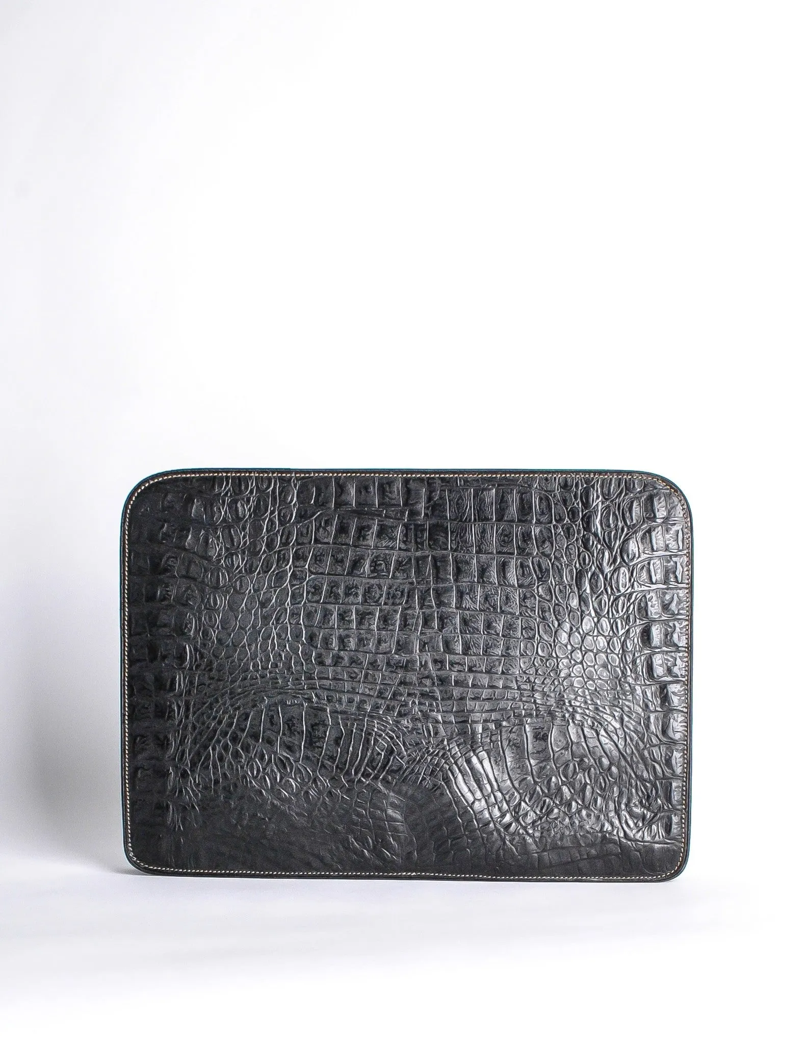 Ferré Vintage Black Alligator Portfolio Clutch