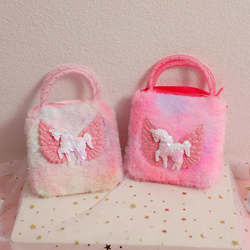 Flying Unicorn Rainbow Plush Bag