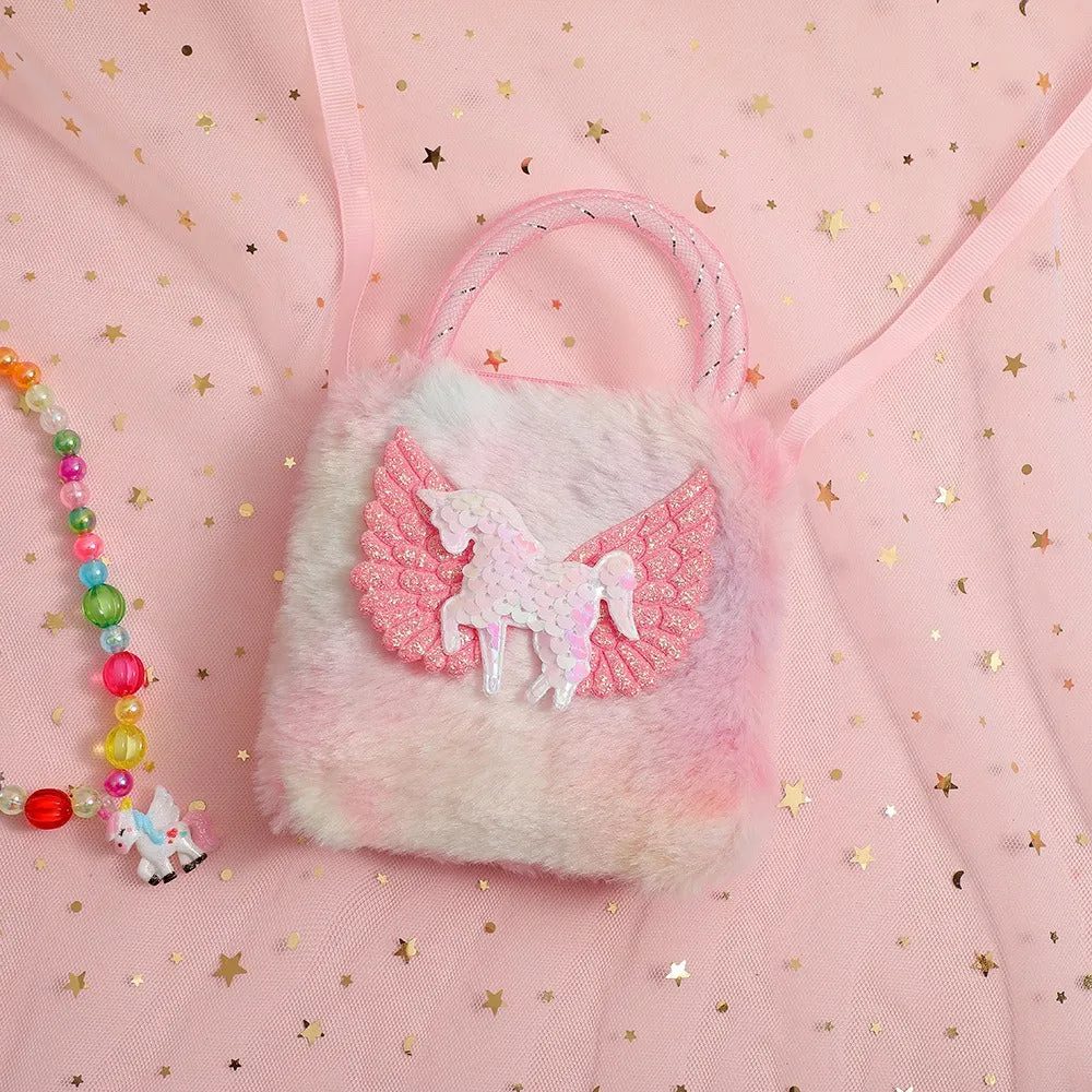 Flying Unicorn Rainbow Plush Bag