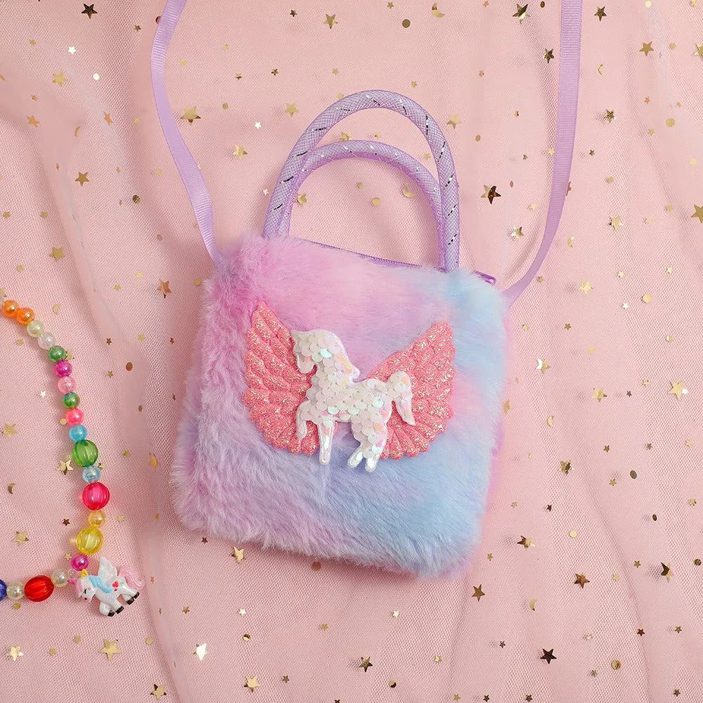 Flying Unicorn Rainbow Plush Bag