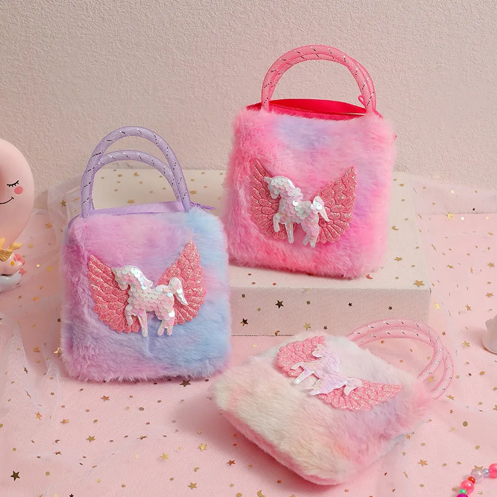 Flying Unicorn Rainbow Plush Bag