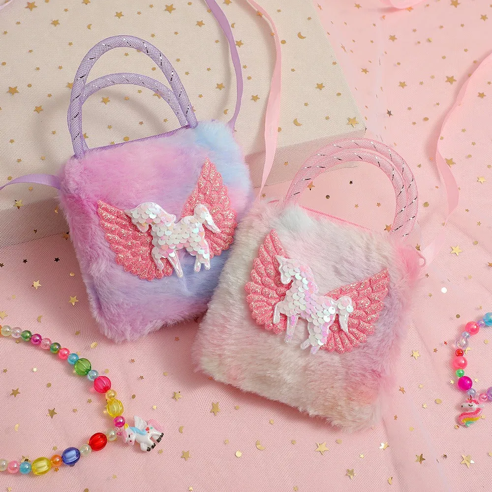 Flying Unicorn Rainbow Plush Bag