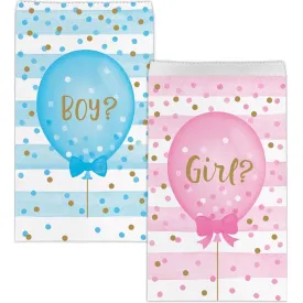 Gender Reveal Balloons Paper Treat Bag 10ct