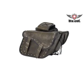 Genuine Distressed Brown Leather Concealed Carry Saddlebag