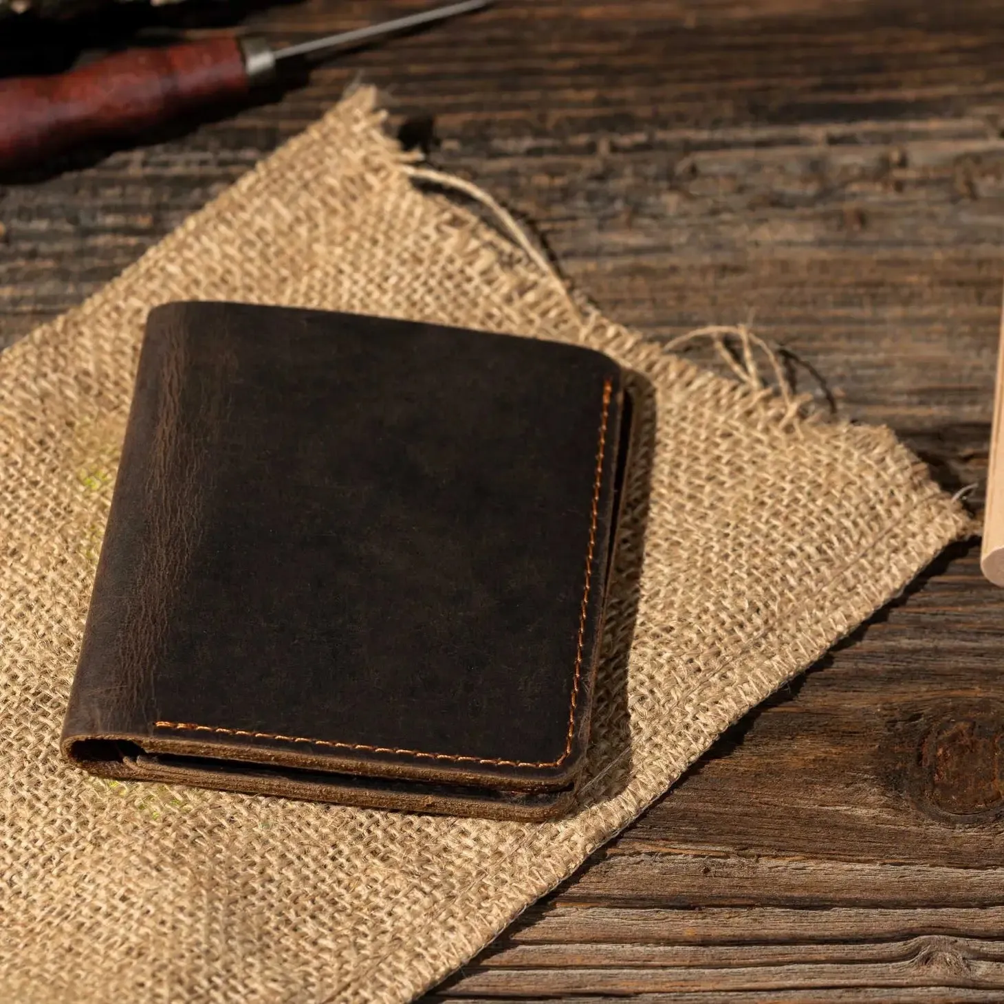 Genuine Leather Bifold Wallet