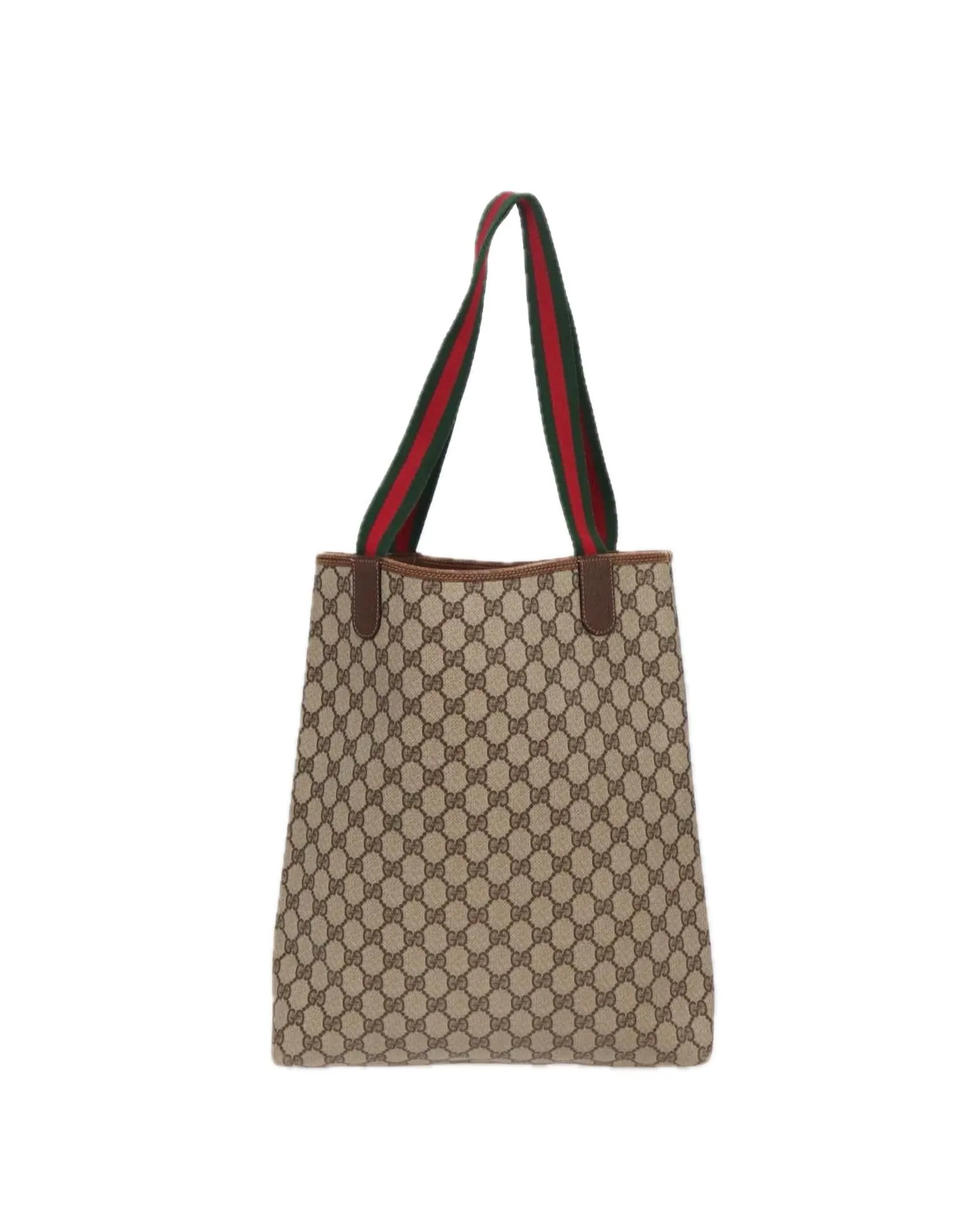 GG Canvas PVC Leather Tote Bag with Web Sherry Line