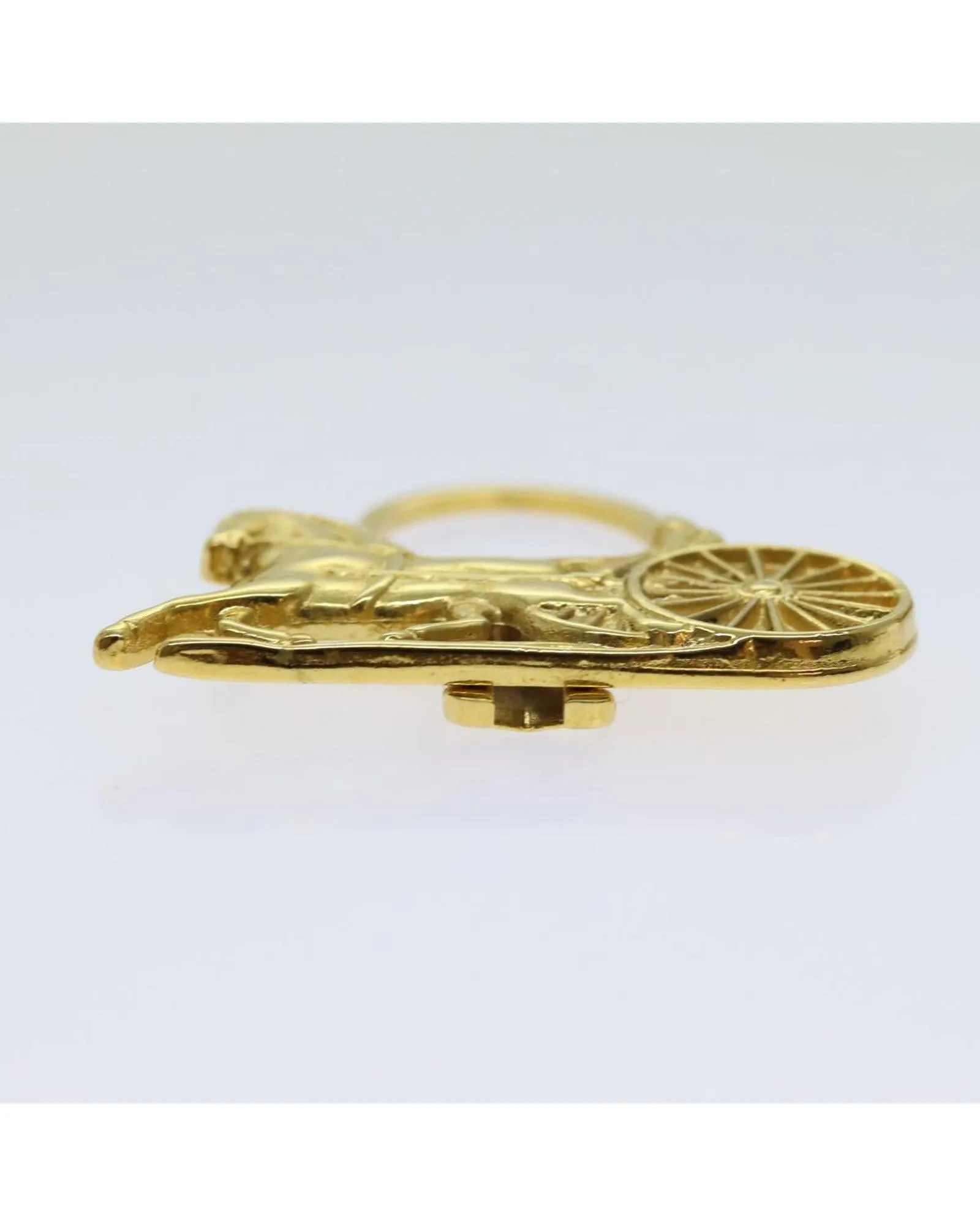 Gold Horse Carriage Key Ring - Italian Made - Authentic