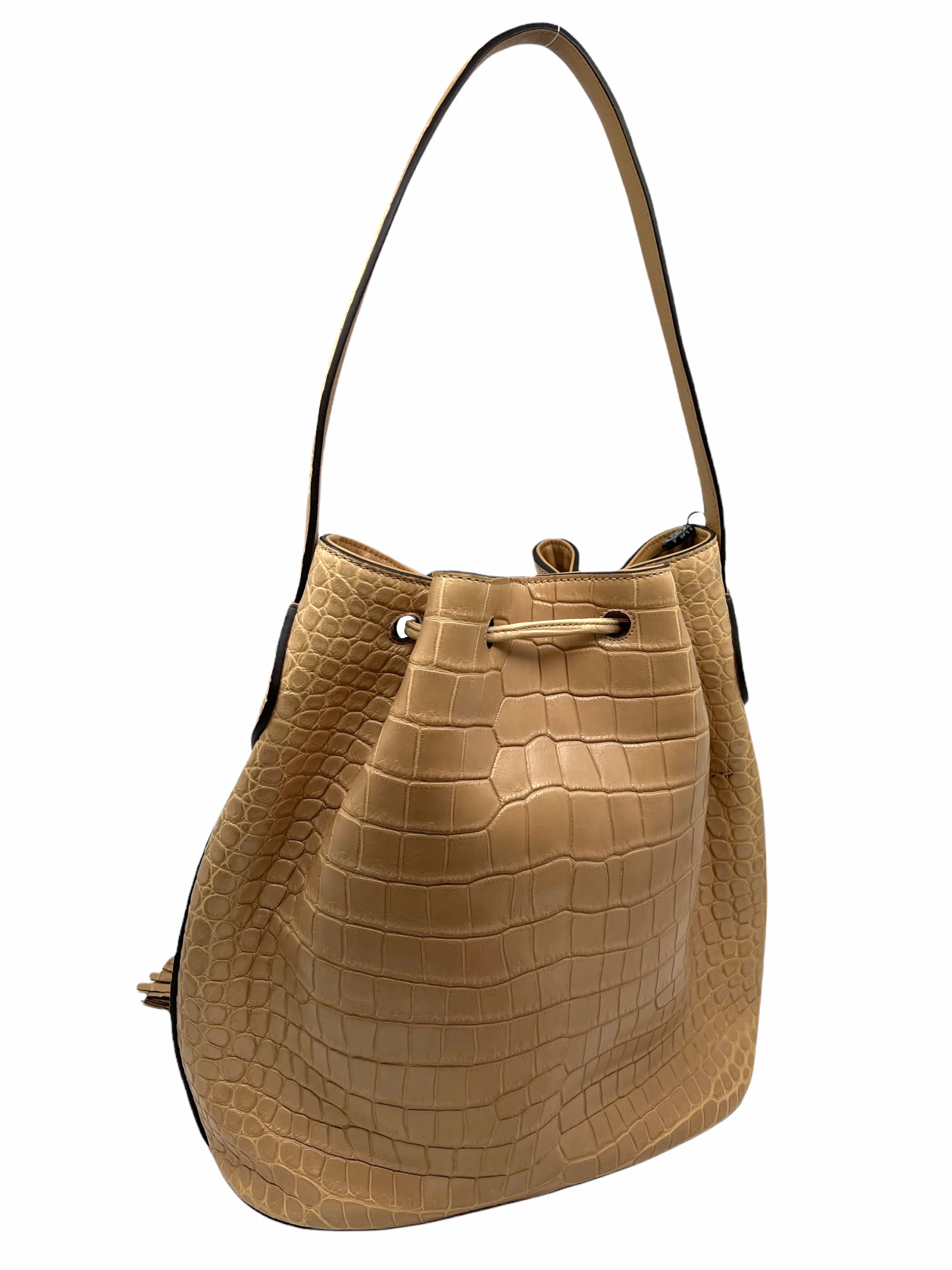 Gucci Lady Tassel Crocodile Bucket Bag