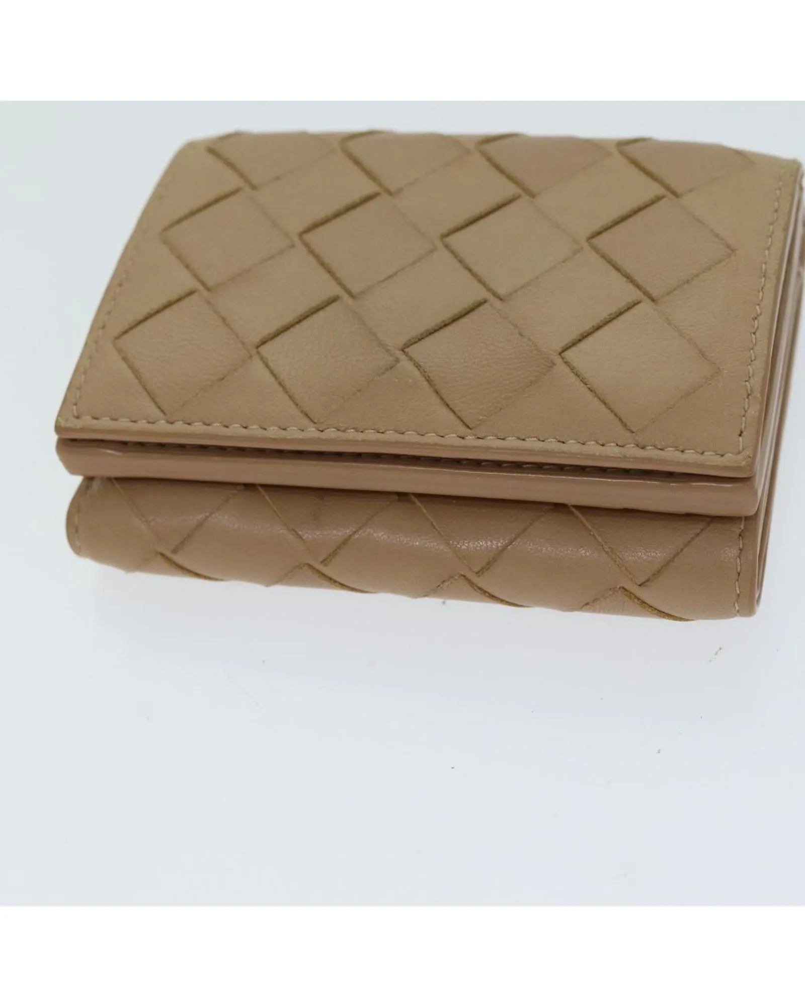 Intrecciato Leather Compact Wallet