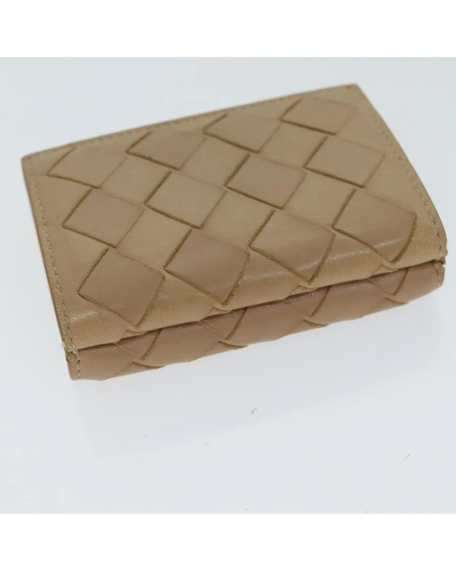 Intrecciato Leather Compact Wallet