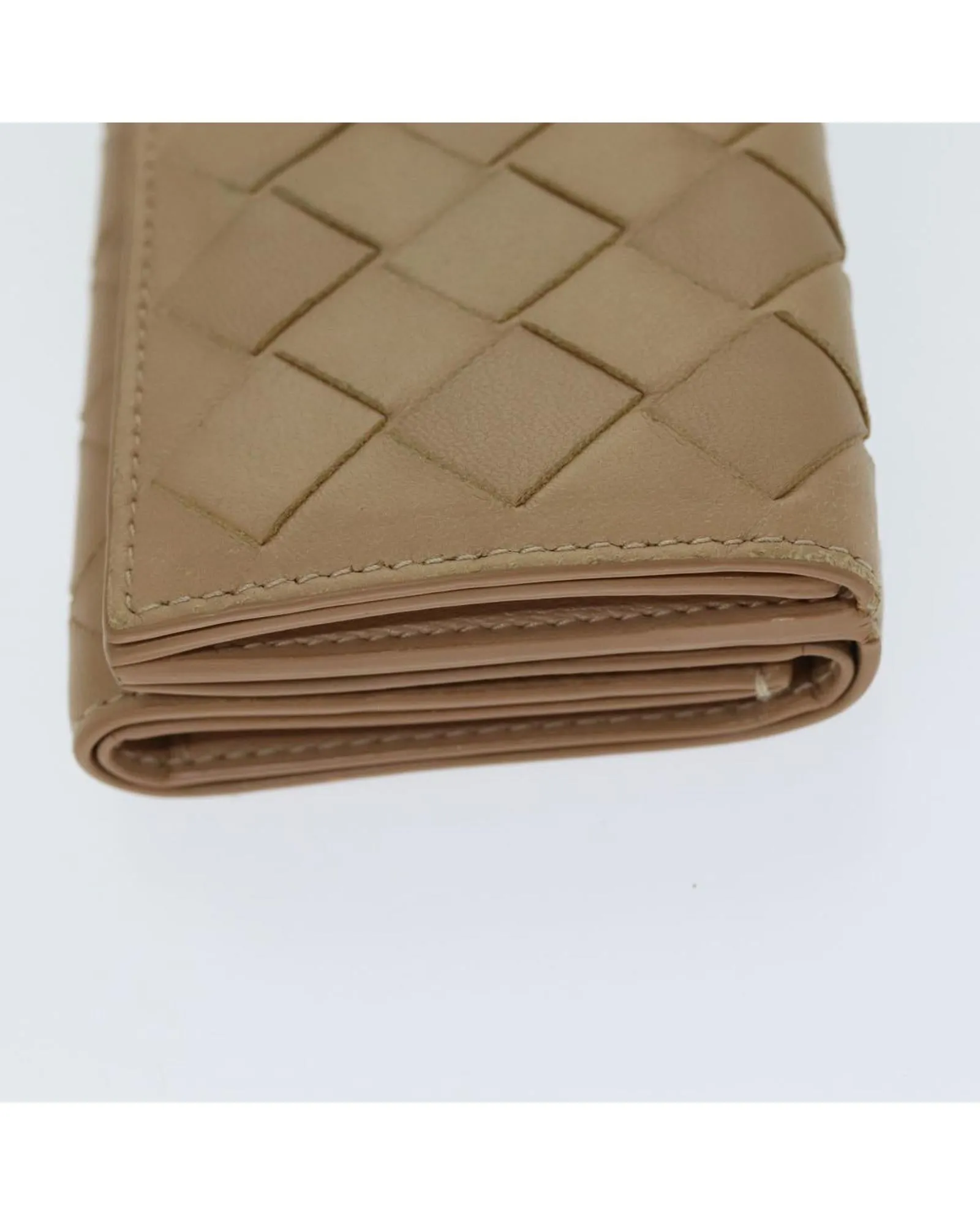 Intrecciato Leather Compact Wallet