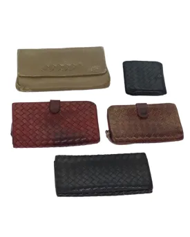 Intrecciato Leather Wallet 5-Piece Set