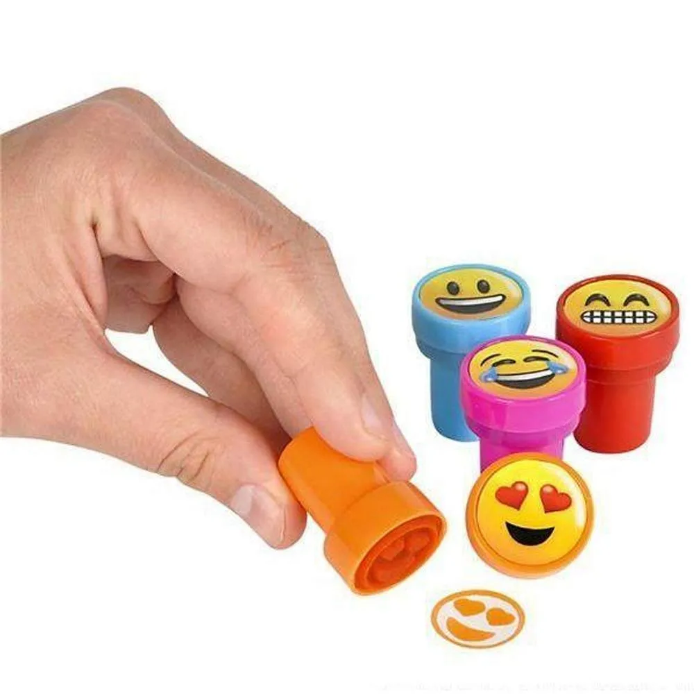 Kicko Emoticon Stampers - 24 Pack - 1.4 Inch - for Kids, Arts and Crafts, Party Favors