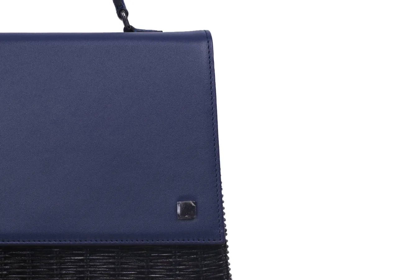 Laila Wicker Hand Bag (Navy)