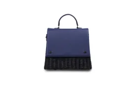 Laila Wicker Hand Bag (Navy)