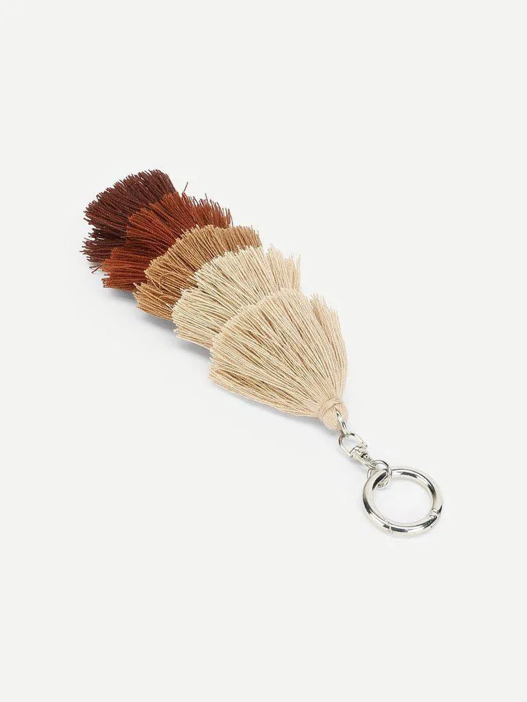 Layered Tassel Design Keychain