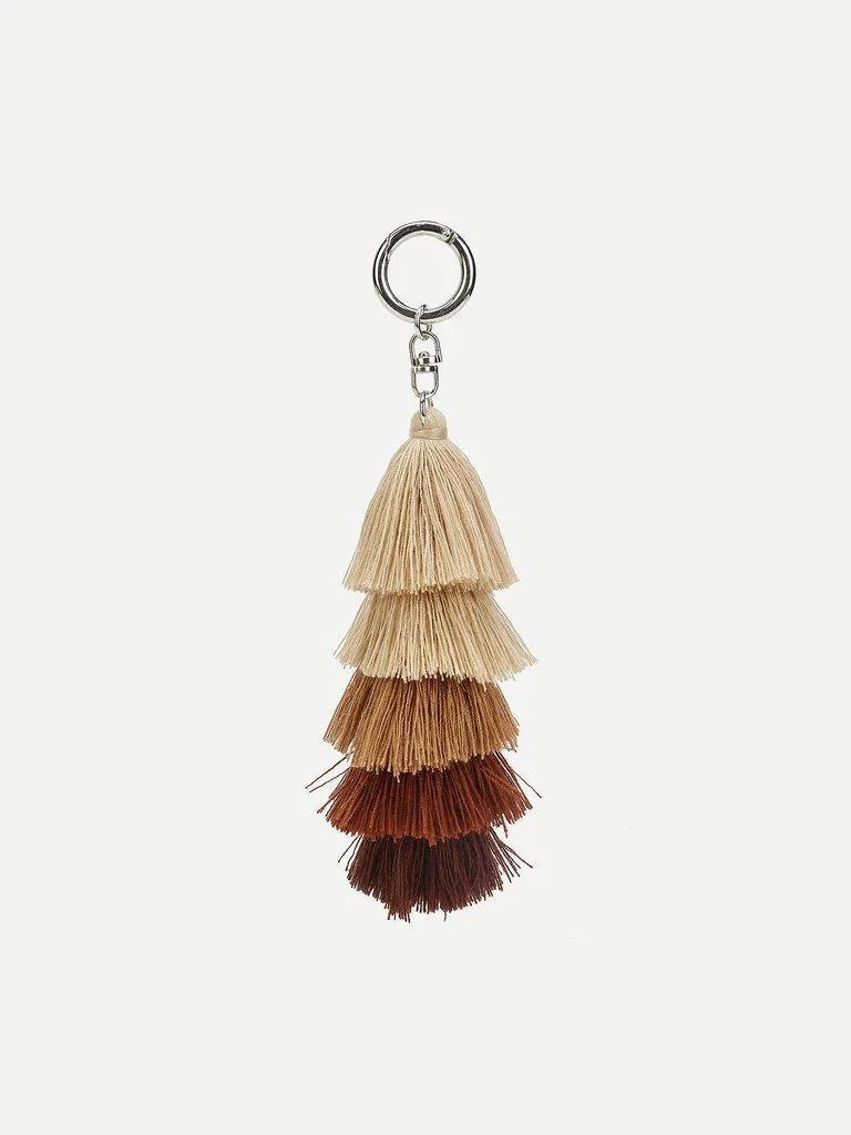 Layered Tassel Design Keychain