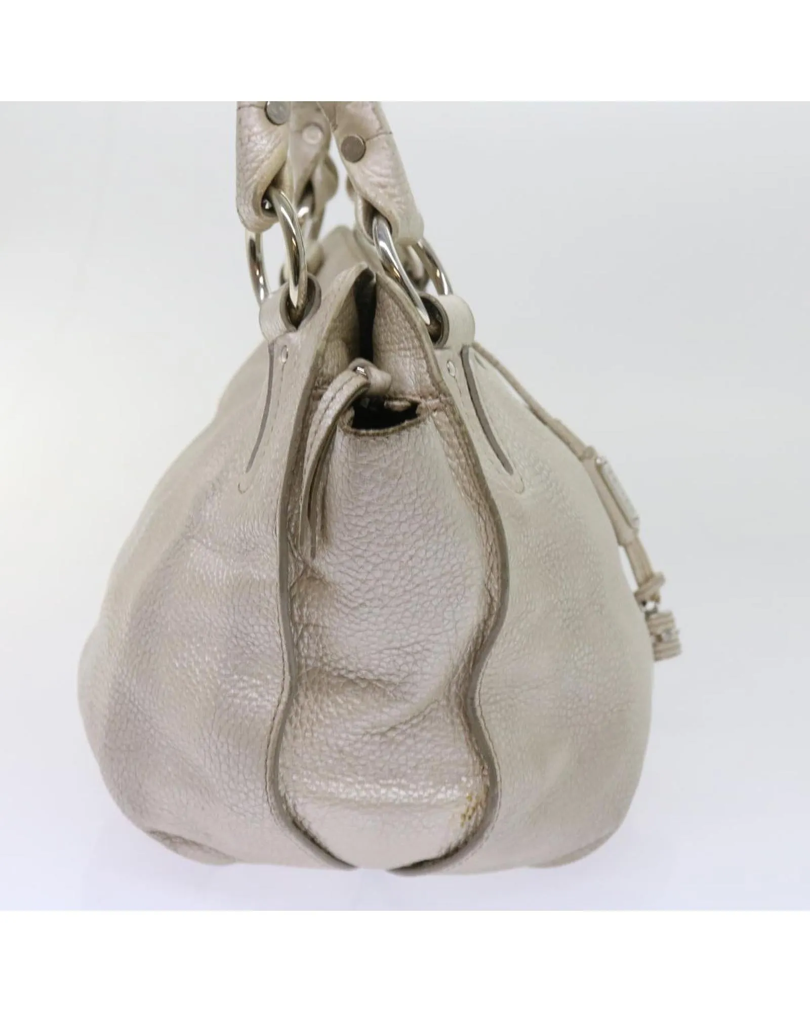 Leather Beige Tote Bag