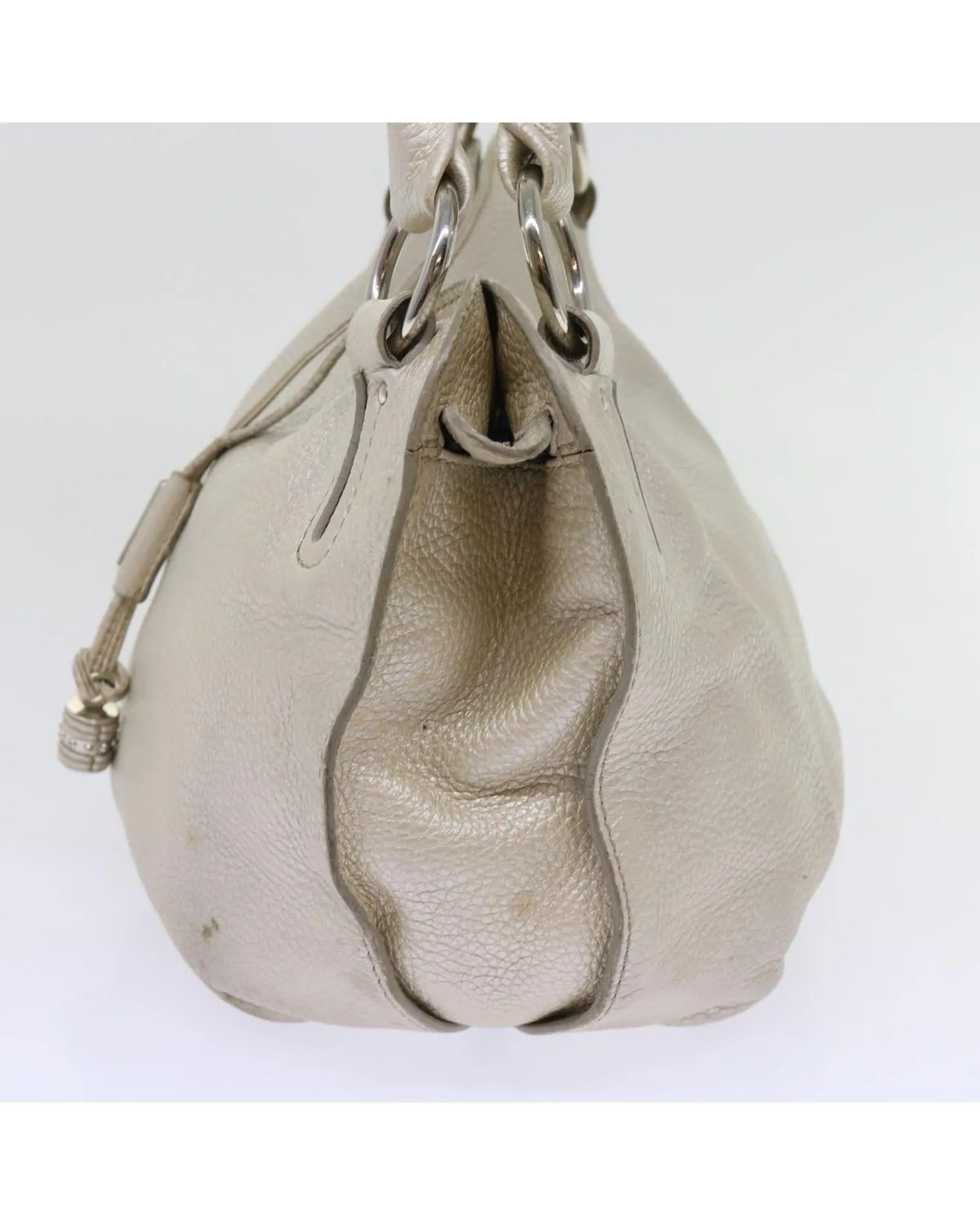 Leather Beige Tote Bag