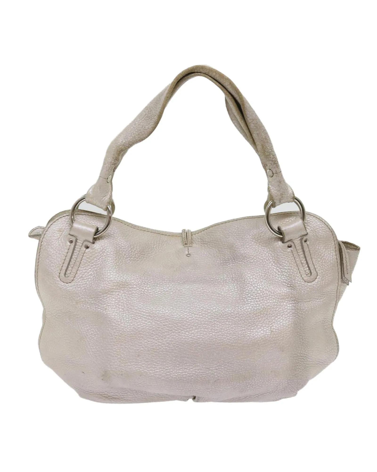 Leather Beige Tote Bag