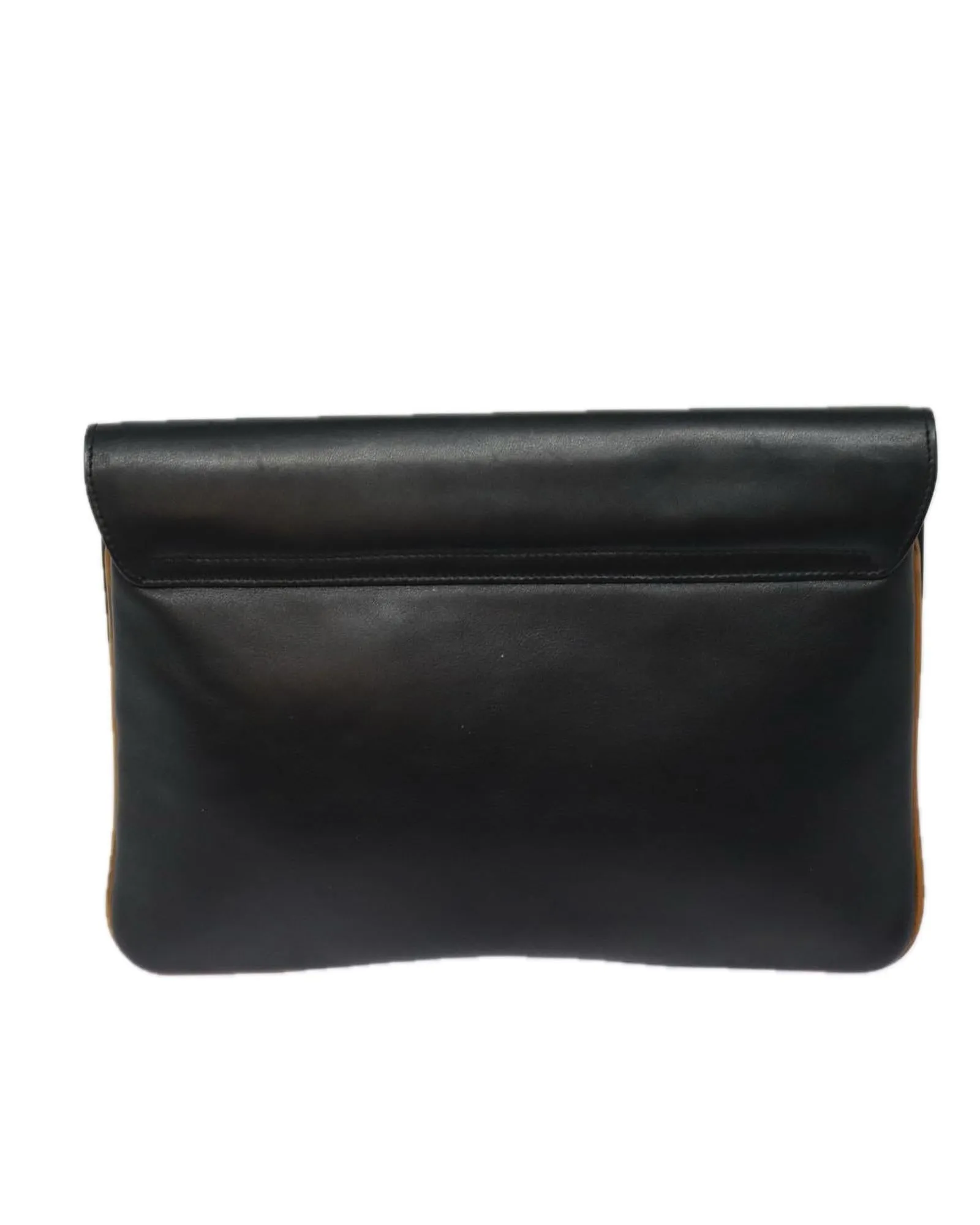 Leather Clutch Bag with Storage Odor and Slight Wear