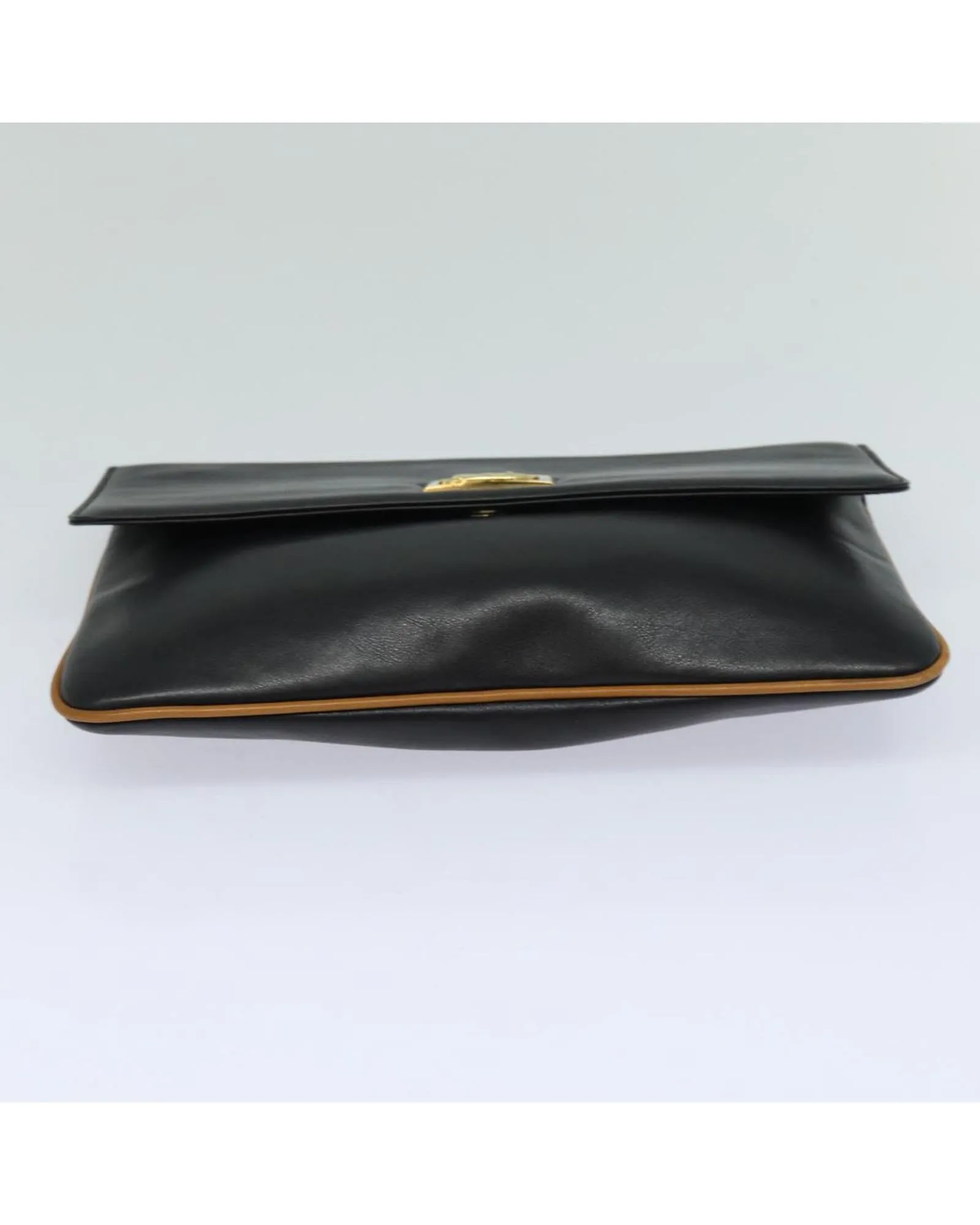 Leather Clutch Bag with Storage Odor and Slight Wear