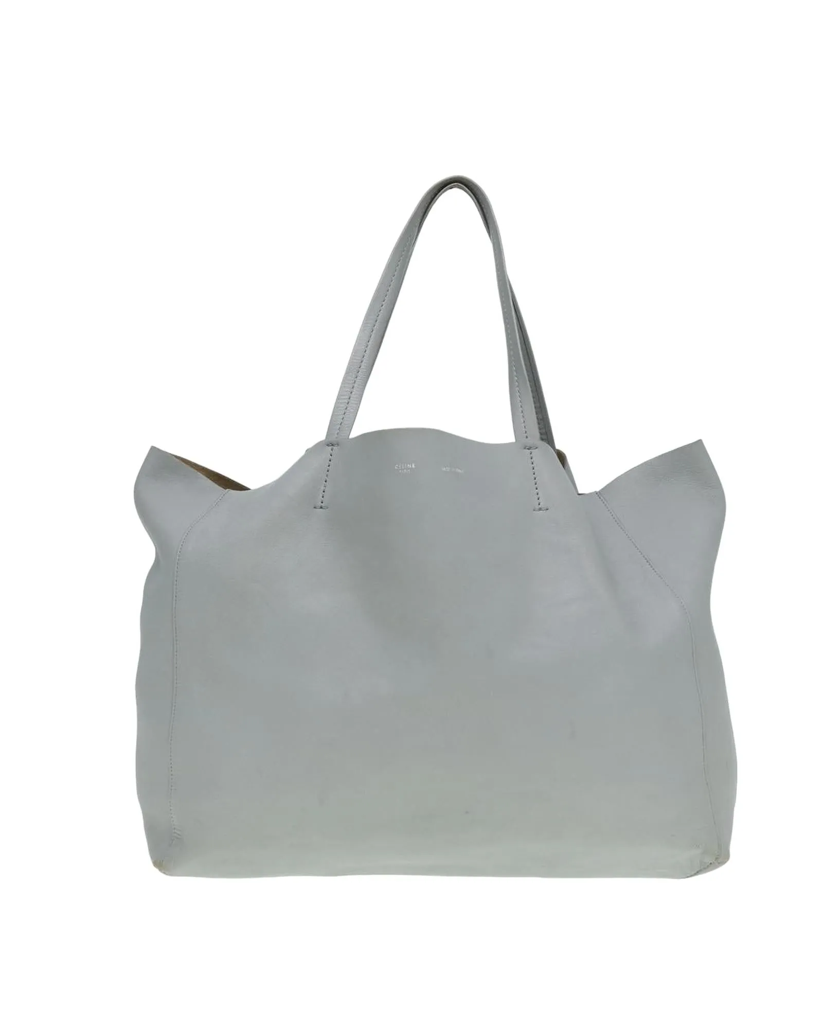 Leather Horizontal Cabas Tote Bag with Dust Bag