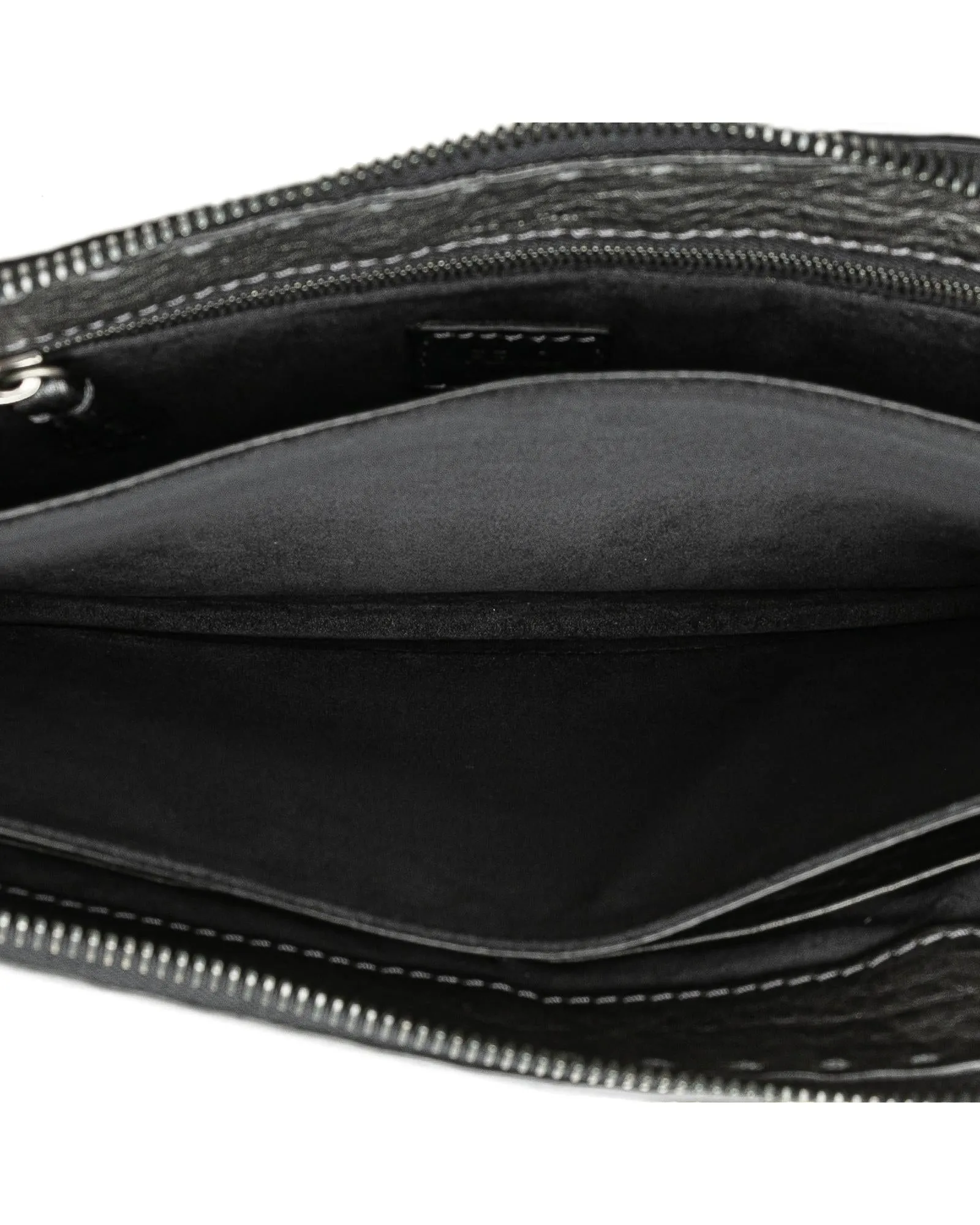 Leather Zipper Clutch Bag