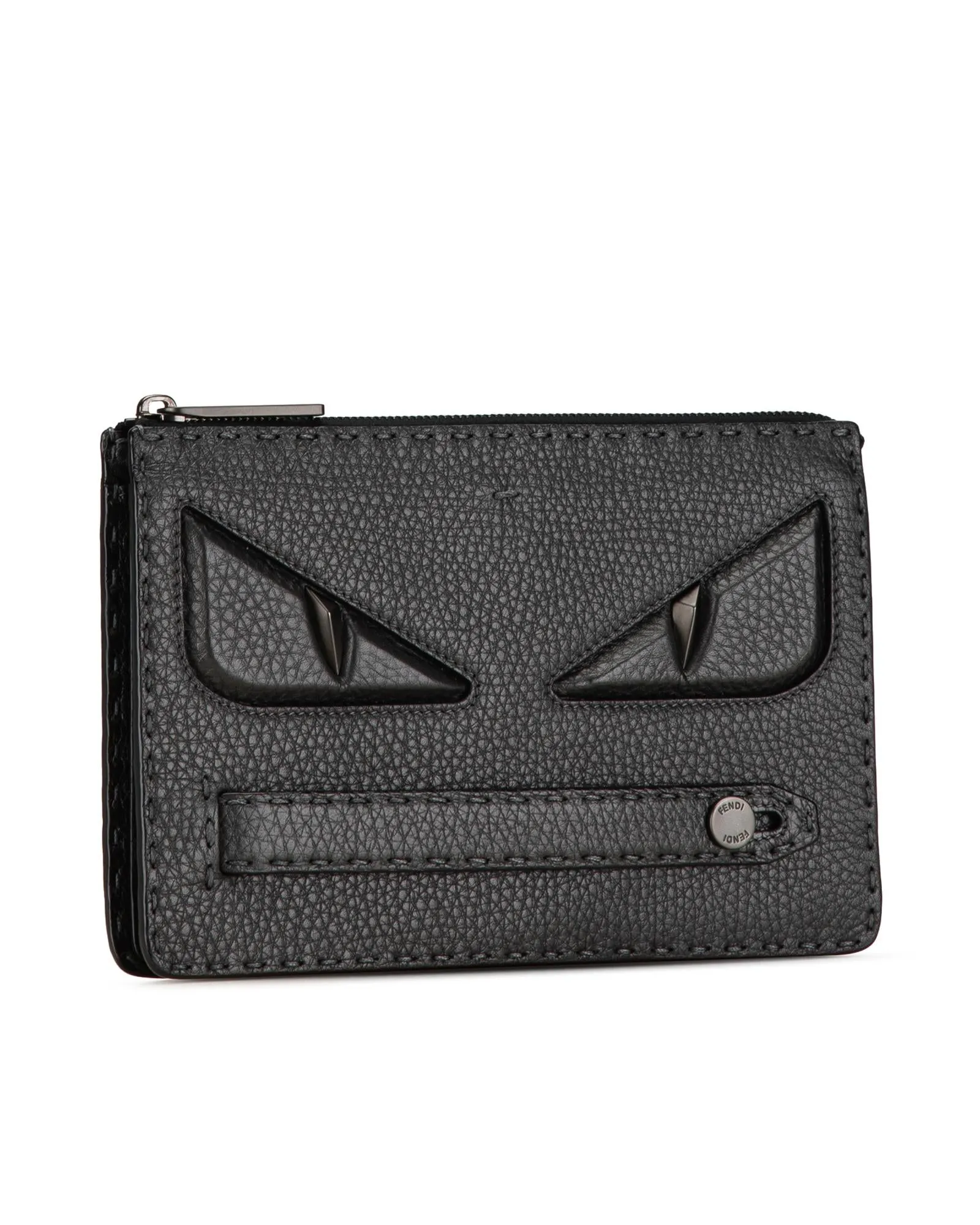 Leather Zipper Clutch Bag