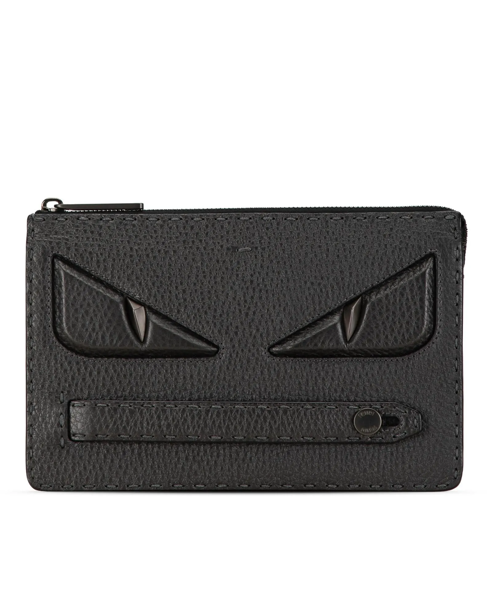 Leather Zipper Clutch Bag