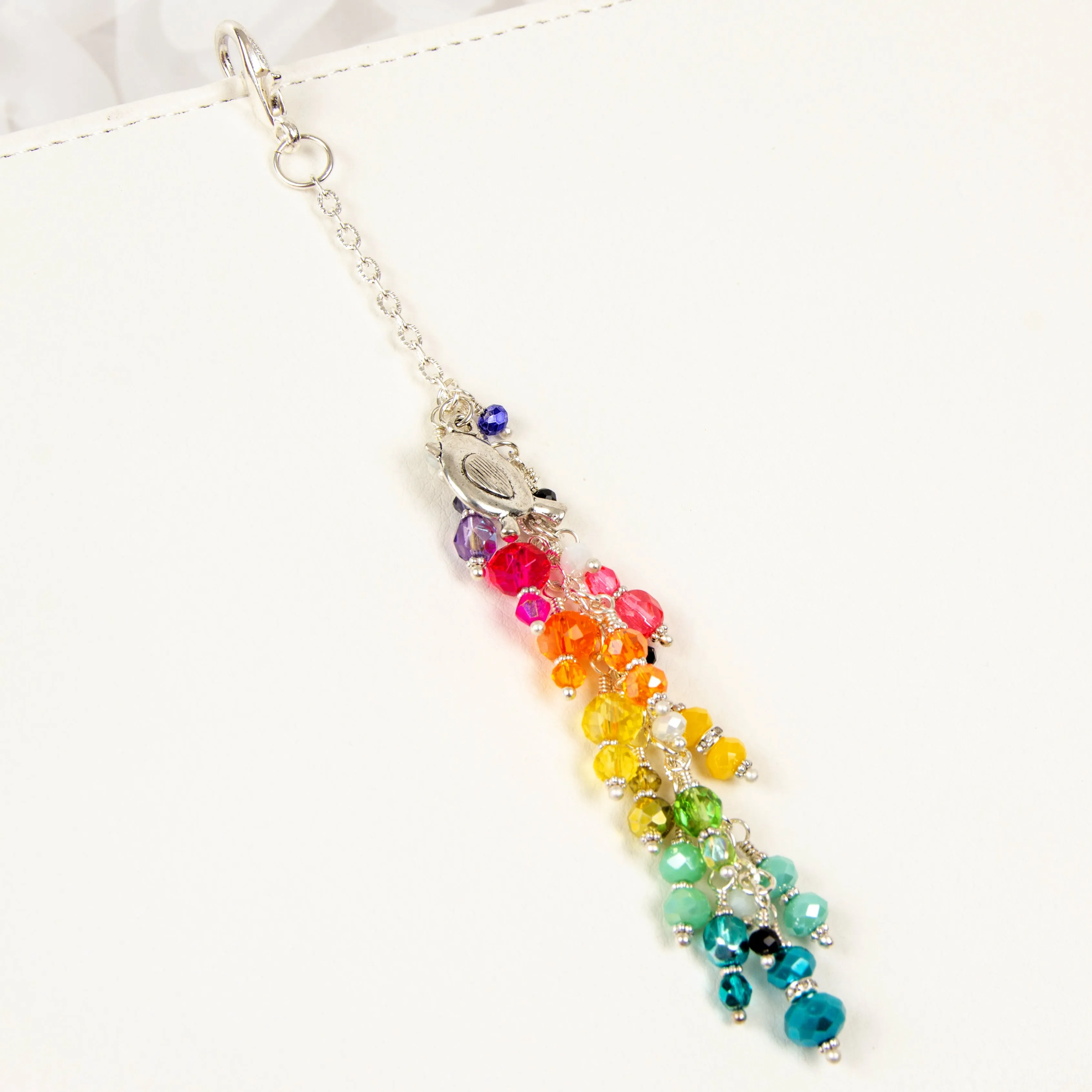 Little Bird Planner Charm with Rainbow Crystal Dangle