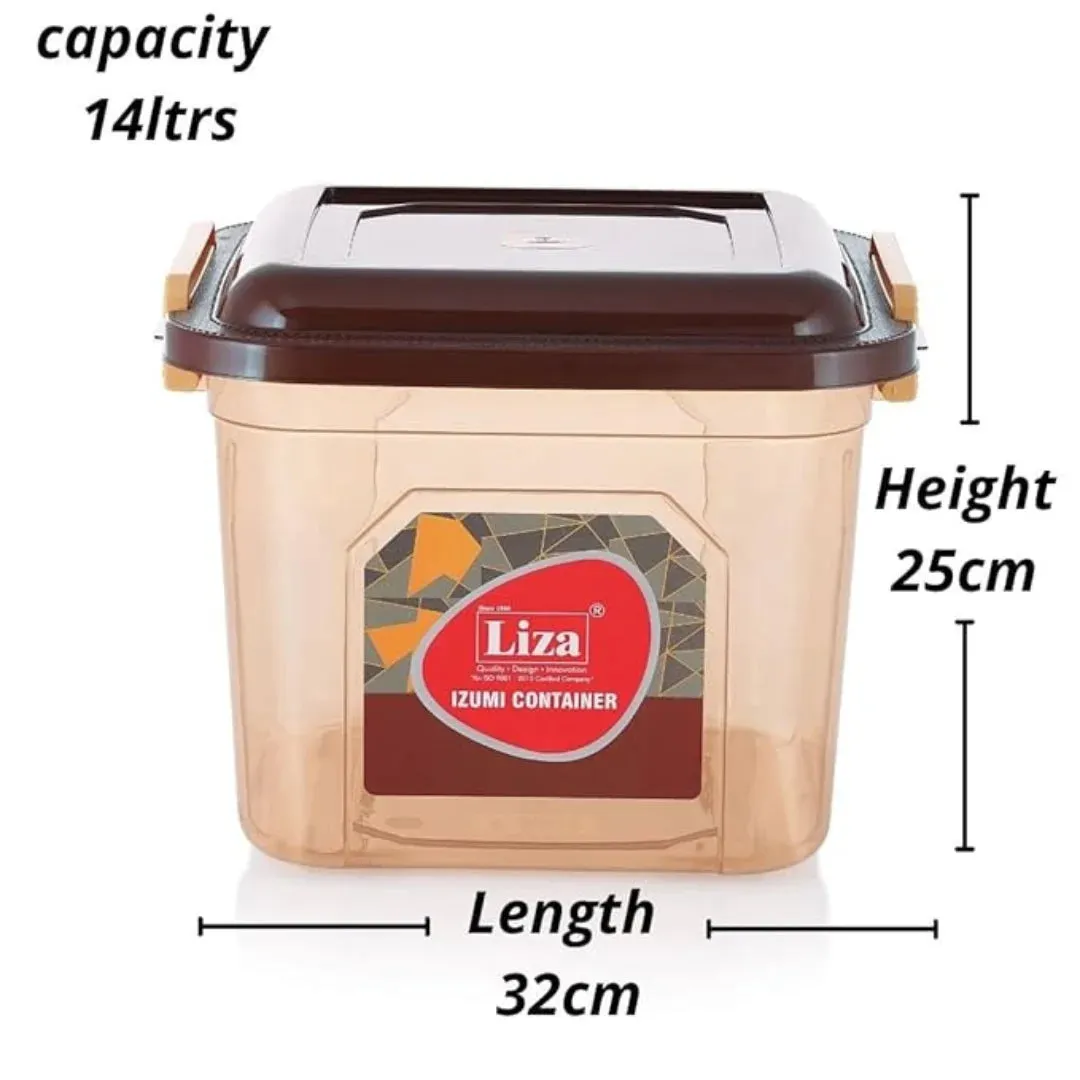 Liza Brown Airtight Plastic Square Food Storage Container Set for Kitchen