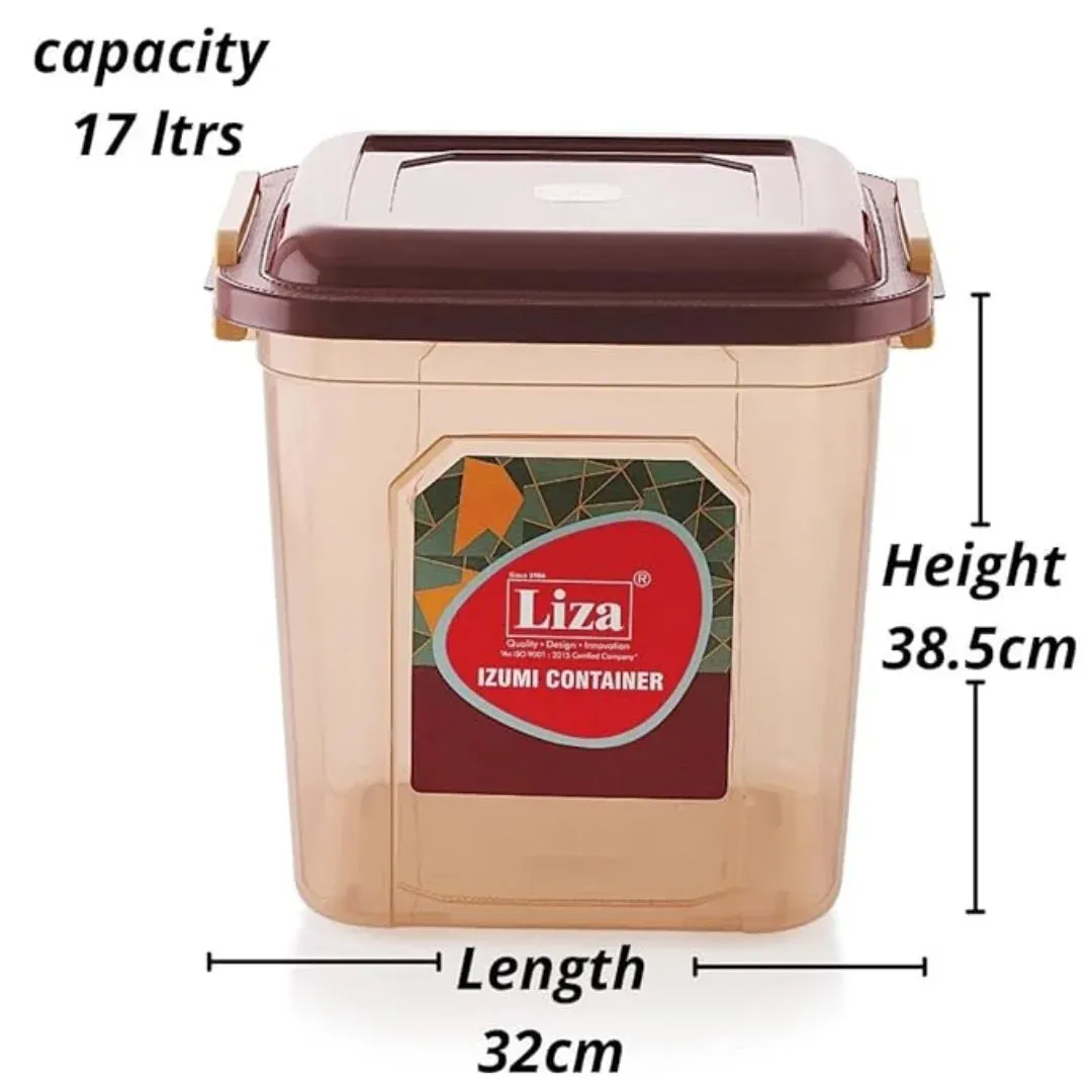 Liza Brown Airtight Plastic Square Food Storage Container Set for Kitchen