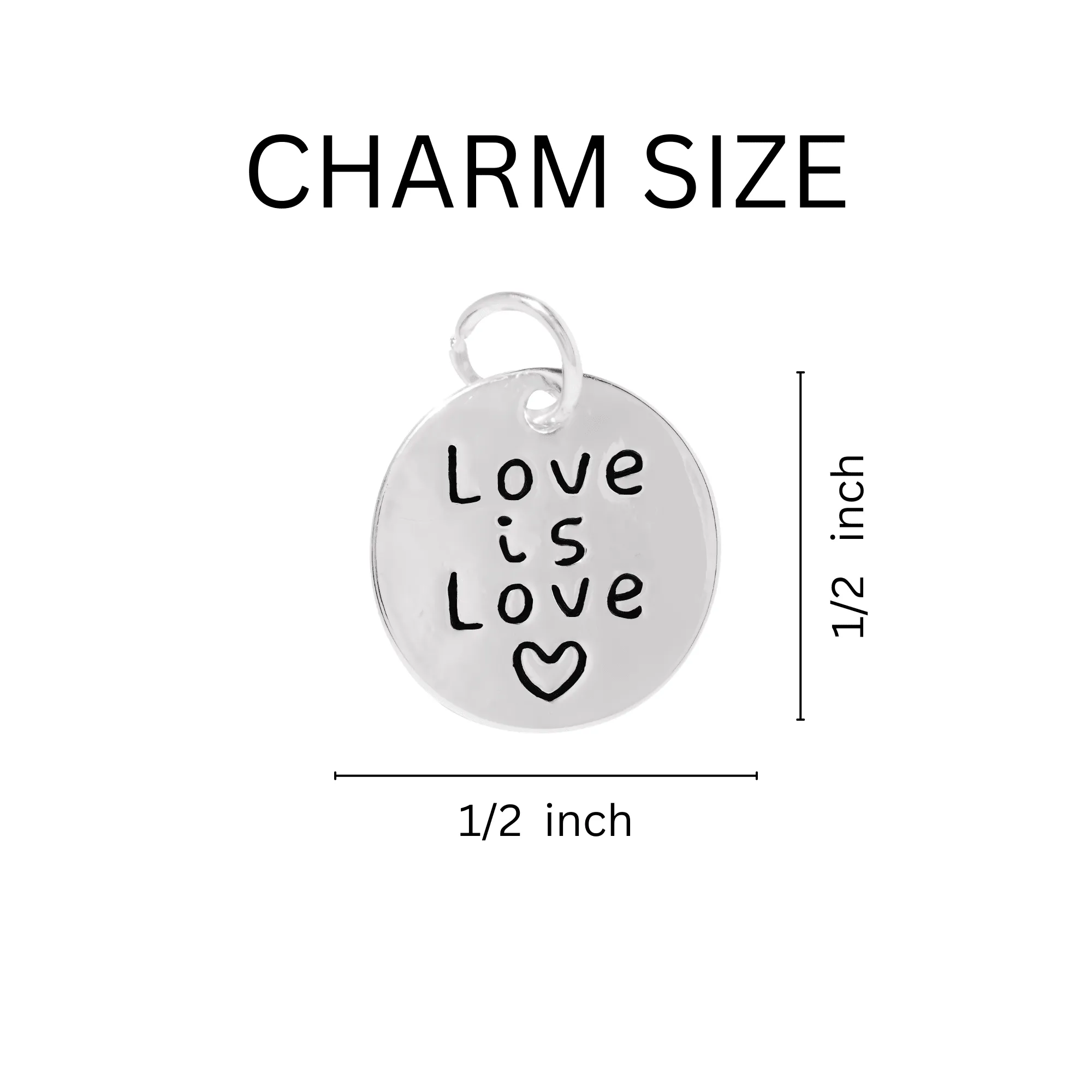 Love Is Love Circle Charm Silver Rope Bracelets